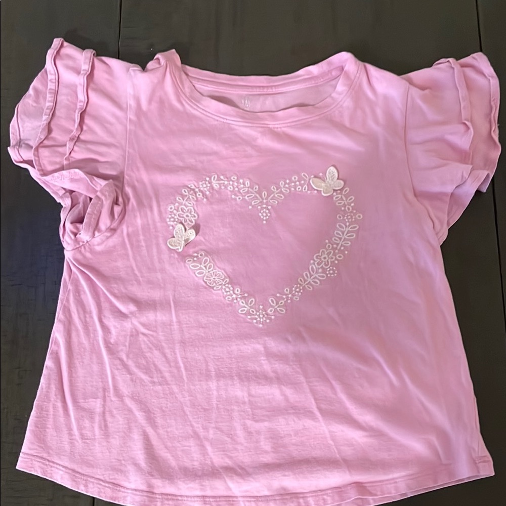 Pink Kids Shirt with Heart Design